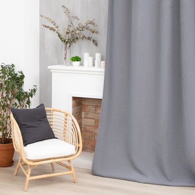 Штора портьерная «Этель. Структурная», 270×300 см, серая