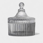 Сахарница Доляна «Царская», 250 мл, 10.5×13 см, стекло, серая - Фото 1