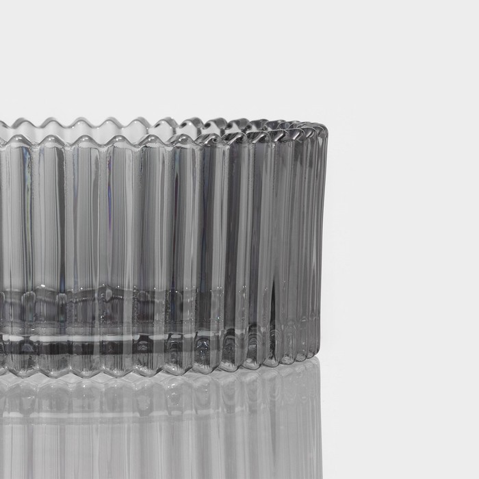 Сахарница стеклянная Доляна «Царская», 250 мл, 10,5×13 см, цвет серый - фото 1889818777