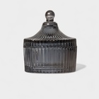 Сахарница Доляна «Царская», 250 мл, 10.5×13 см, стекло, серая - Фото 7