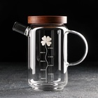 Кувшин для воды с крышкой «Эко. Флора», 650 мл, 9×16 см, стекло - Фото 1