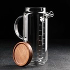 Кувшин для воды стеклянный с крышкой «Эко. Флора», 9×21 см - Фото 2