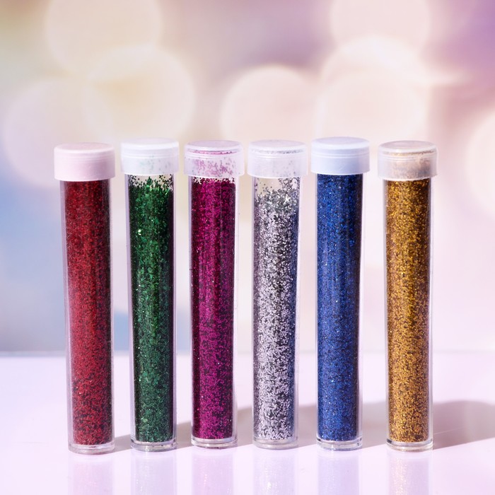 Косметический глиттер, набор 6 шт. по 10 г - Фото 1