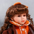 Кукла коллекционная керамика "Василиса в ярко-оранжевом платье, с рюшами, с сумочкой" 30 см - Фото 4