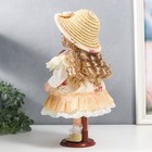 Кукла коллекционная керамика "Алиса в жёлтом платье с цветами, в соломенной шляпке" 30 см - Фото 5