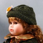Кукла коллекционная керамика "Алёна в платье с цветами, в зелёной шапке и джемпере" 30 см - Фото 6