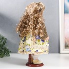 Кукла коллекционная керамика "Танечка в платье с цветами, в бежевом джемпере" 30 см - фото 6620210