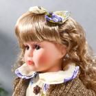 Кукла коллекционная керамика "Танечка в платье с цветами, в бежевом джемпере" 30 см - фото 6620211