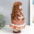 Кукла коллекционная керамика "Тося в платье с мелкими цветочками, с бантом в волосах" 30 см   758617 - Фото 2