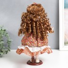 Кукла коллекционная керамика "Тося в платье с мелкими цветочками, с бантом в волосах" 30 см   758617 - Фото 3