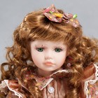 Кукла коллекционная керамика "Тося в платье с мелкими цветочками, с бантом в волосах" 30 см   758617 - Фото 5