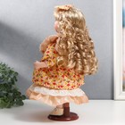 Кукла коллекционная керамика "Тося в кремовом платье с цветочками, с бантом в волосах" 30 см   75861 - фото 6620220