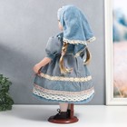 Кукла коллекционная керамика "Катя в голубом платье с завязками, в косынке" 40 см - Фото 4