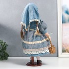 Кукла коллекционная керамика "Катя в голубом платье с завязками, в косынке" 40 см - Фото 5