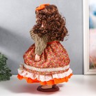 Кукла коллекционная керамика "Вера в платье с мелкими цветами и горчичном джемпере" 40 см - Фото 5