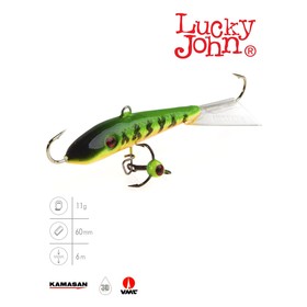 Балансир Lucky John FIN 4 + тройник, 6 см, цвет 20 блистер 9069919