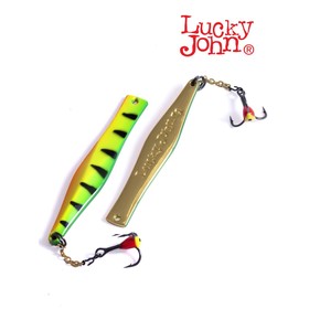 Блесна вертикальная зимняя Lucky John KALOMIES с цепочкой и крючком, 7.5 см, TIGER блистер