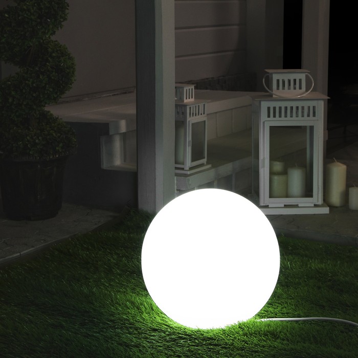 Светодиодный шар Minge, 20 см, IP65, 220 В, свечение белое - фото 1907460588