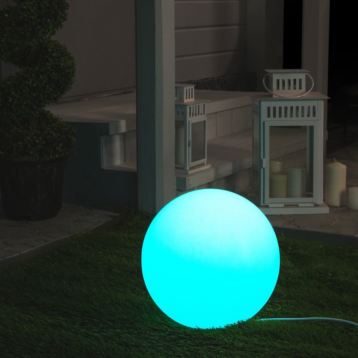 Светодиодный шар Minge, 20 см, IP65, 220 В, свечение RGB - фото 1907460623