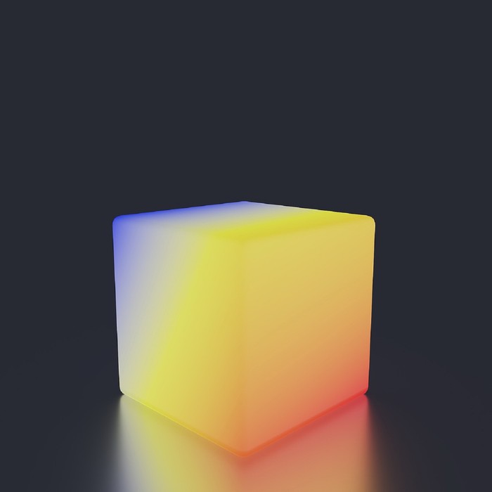 Светодиодный куб Piazza, 20 см, IP65, 220 В, свечение RGB