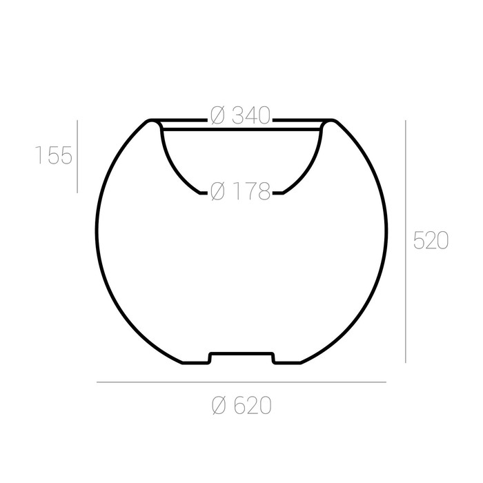 Светодиодное кашпо Sphere S, 62 × 52 × 62 см, IP65, 220 В, свечение белое - фото 1907460826