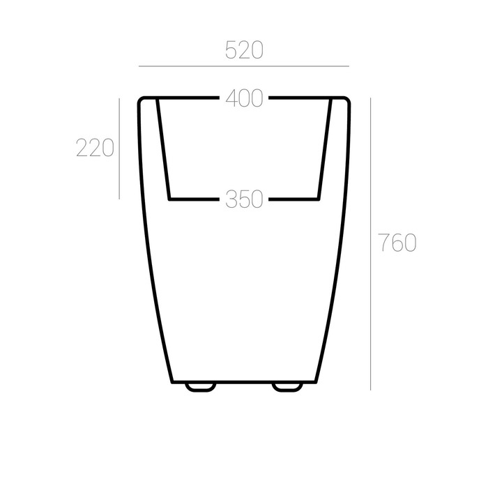 Светодиодное кашпо Linea S, 52 × 76 × 52 см, IP65, 220 В, свечение белое - фото 1886857695