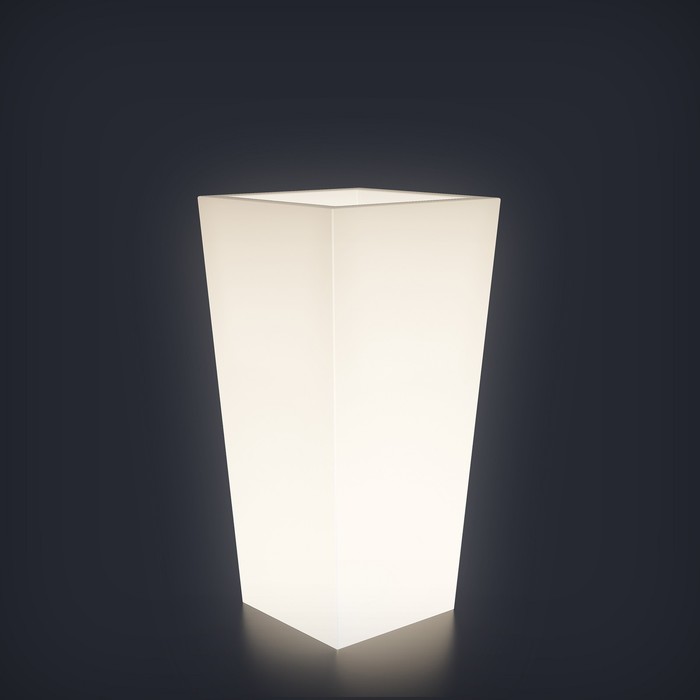 Светодиодное кашпо Quadrum M, 30 × 66 × 30 см, IP65, 220 В, свечение белое - Фото 1