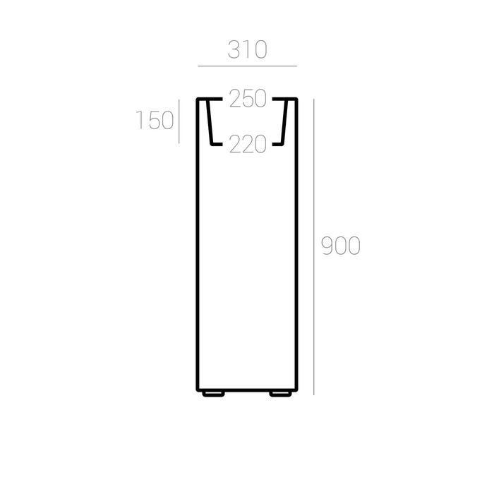 Светодиодное кашпо Vertical L, 31 × 90 × 31 см, IP65, аккумулятор, свечение RGB - фото 1907461084