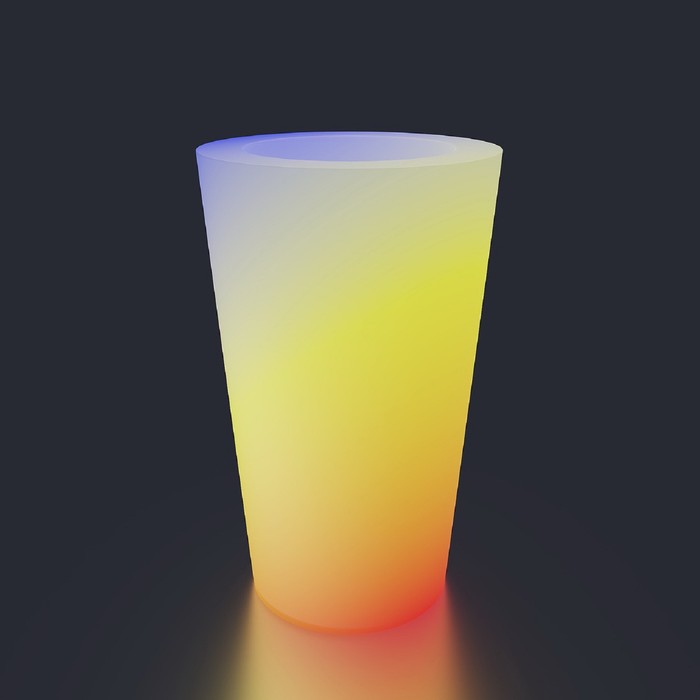 Светодиодное кашпо Cone S, 41 × 75 × 41 см, IP65, 220 В, свечение RGB - Фото 1