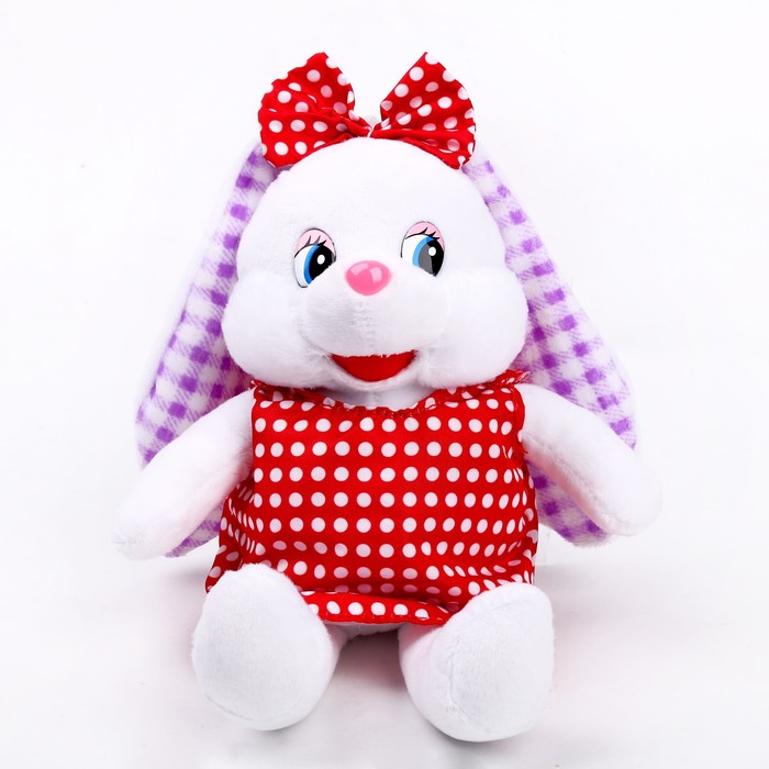 Мягкая игрушка «Зайка с бантом в горох» - Фото 1