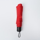 Зонт механический «Однотонный», 3 сложения, 8 спиц, R = 48/55 см, D = 110 см, цвет красный - Фото 11