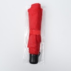 Зонт механический «Однотонный», 3 сложения, 8 спиц, R = 48/55 см, D = 110 см, цвет красный - Фото 12