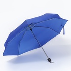 Зонт механический «Однотонный», 3 сложения, 8 спиц, R = 48 см, цвет синий - Фото 4
