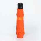 Зонт механический «Однотонный», 3 сложения, 8 спиц, R = 48 см, цвет оранжевый - Фото 8