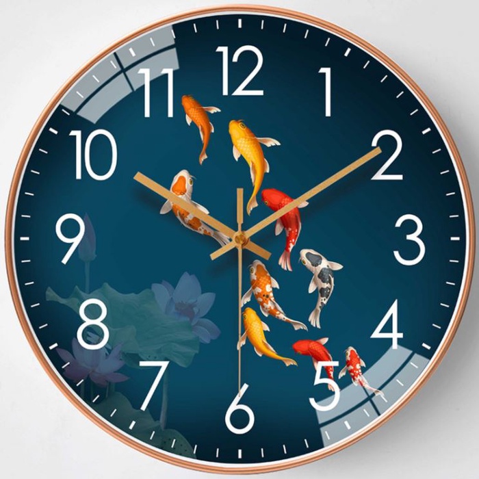 Часы настенные интерьерные «Рыбки», плавный ход, d=30 см, от батарейки 1хАА - Фото 1