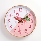 Часы настенные, серия: Интерьер, "Фламинго", плавный ход, d-30 см, АА - фото 318916804
