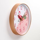 Часы настенные, серия: Интерьер, "Фламинго", плавный ход, d-30 см, АА - фото 6620451