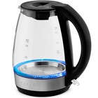 Чайник электрический Vitek VT-7091, стекло, 1.7 л, 2200 Вт, чёрно-серебристый - фото 51496815