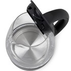 Чайник электрический Vitek VT-7091, стекло, 1.7 л, 2200 Вт, чёрно-серебристый - фото 51496818