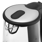 Чайник электрический Vitek VT-7036, стекло, 1.7 л, 2200 Вт, чёрно-серебристый - Фото 4
