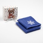 Подарочный Набор новогодних полотенец "Этель" «Мишутка НГ», 30х30 см-2 штуки, 100% хлопок - фото 33378773