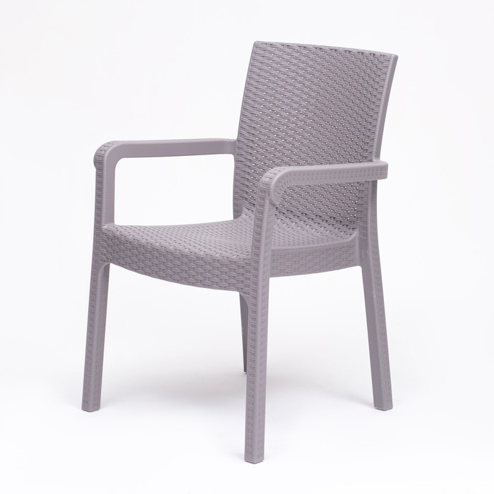 Кресло садовое "Ротанг" 57 х 57 х 87 см, серый - фото 1908922970