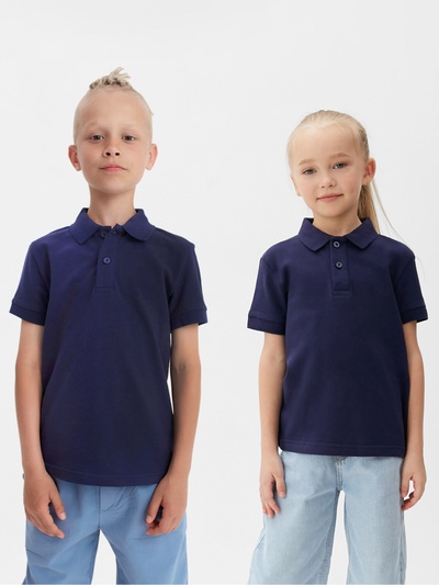 Футболка поло детская MINAKU: Basic line, тёмно-синяя, рост 98 см