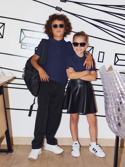 Футболка поло детская MINAKU: Basic line, тёмно-синяя, рост 98 см