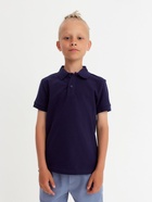 Футболка поло детская MINAKU: Basic line, тёмно-синяя, рост 134 см - Фото 4