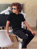 Футболка поло детская MINAKU: Basic line, чёрная, рост 116 см - Фото 10