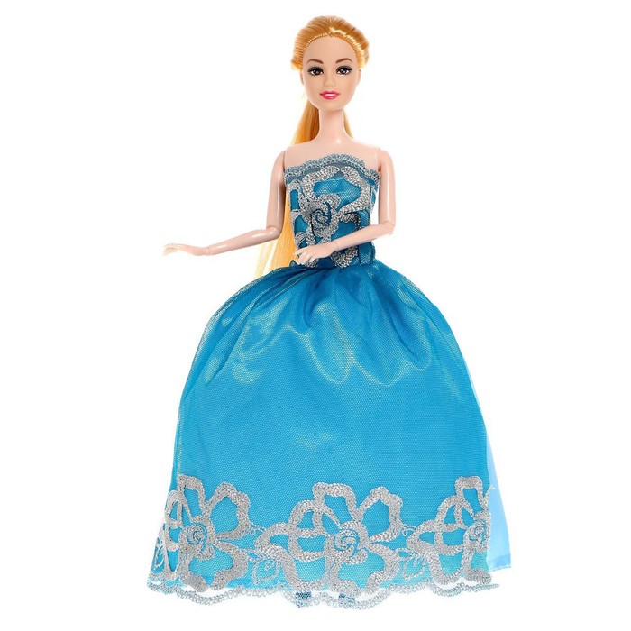 Кукла-модель шарнирная «Лили» в платье, цвет голубой - фото 1907461799