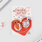 Значки деревянные, неразлучники «Лисички», 2 шт., 8 х 12 см. - Фото 3