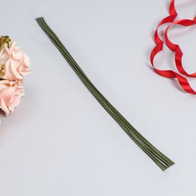Флористическая проволока в бумажной оплётке 'Зелёная', длина 60 см, 2 мм, набор 10 шт