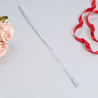 Флористическая проволока Белая 0.55 мм, 30 см, в бумажной оплётке, набор 30 шт.